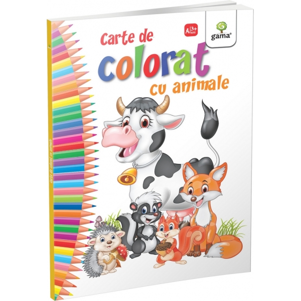 Carte de colorat pentru copii, Animale, 80 pagini