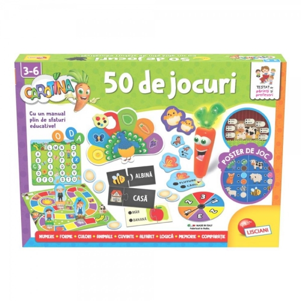 Set 50 jocuri educative, Carotina, Creionul interactiv, Pentru copii, Multicolor