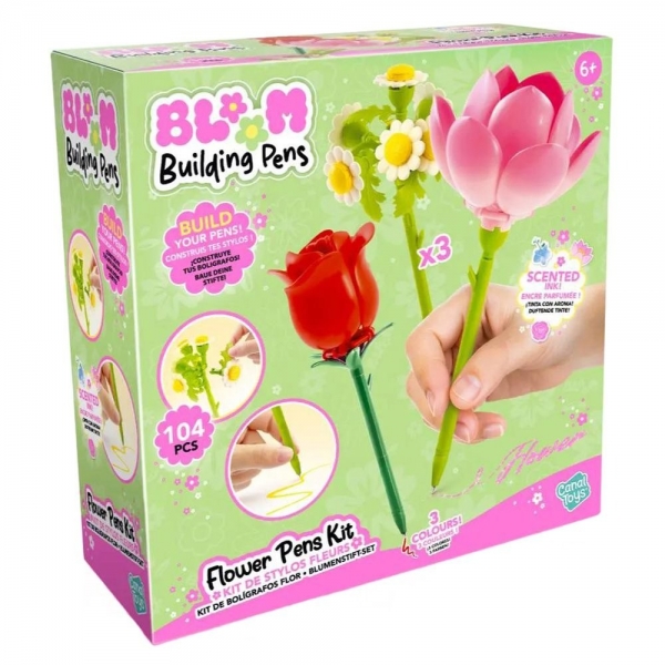 Set de creat 3 pixuri cu cerneala parfumata, Bloom, Flower