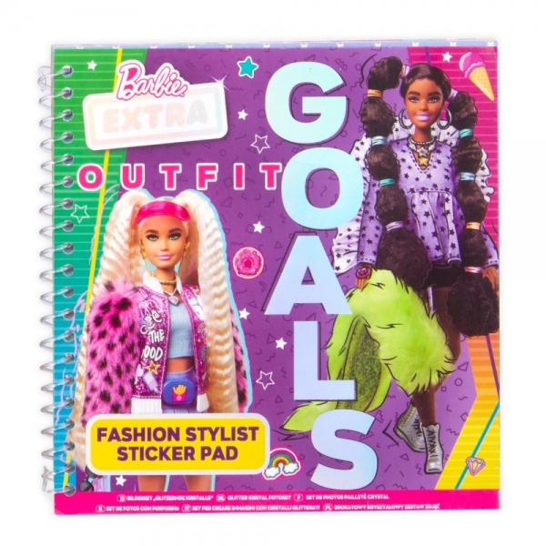 Carte de activitati cu stickere, Barbie Extra, Outfit Goals, Pentru copii, Roz