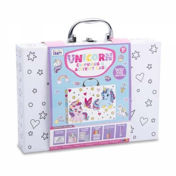 Set de colorat in trusa, Project Craft, Model Unicorn, Pentru copii, Multicolor