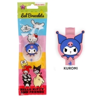Bratara din silicon cu lumini LED, Hello Kitty and Friends, Model Kerokerokeroppi, Pentru copii, Rosu