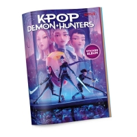 Set album cu stickere si poster, K-Pop, Demon Hunters, Pentru copii, Mov