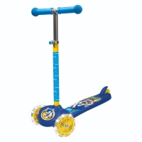 Trotinetă cu 3 roți, Model Sonic, Roți luminoase din silicon, Ghidon reglabil, Pentru copii, Albastru
