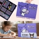 Set creativ de desen, Model Kuromi, Trusă colorat cu carioci, Creioane, Acuarele și accesorii, Pentru copii, Mov