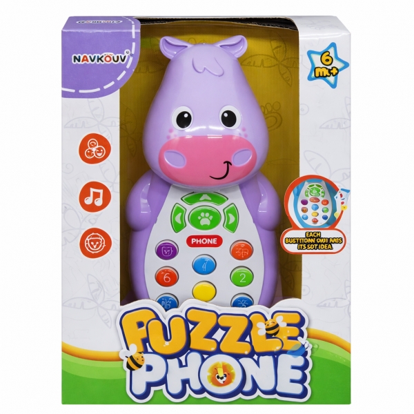 Telefon muzical pentru copii, Jucarie interactiva cu sunete si lumini, Mov