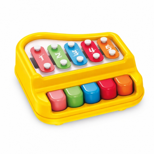 Jucarie interactiva pentru bebelusi pian-xilofon, Galben