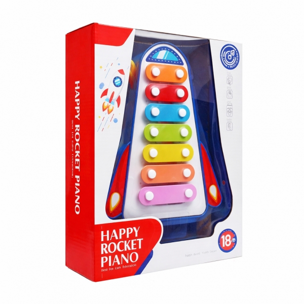 Jucarie muzicala xilofon, Cu roti, Pentru copii, 8 note multicolore