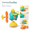 Jucarie interactiva pentru bebelusi, Model avion, Pentru dentitie cu ventuza si spinner, Multicolor