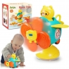 Jucarie interactiva pentru bebelusi, Model avion, Pentru dentitie cu ventuza si spinner, Multicolor