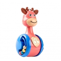 Jucarie Interactiva pentru Bebelusi Design Cerb cu Sunete, Zornaitoare Roz Usor de Agitat si Impins, Dezvolta Auzul, Abilitatile Motorii si Coordonarea, Jucarie Educationala pentru Sugari de la 0 la 3 Luni, Material Plastic Sigur si Compact