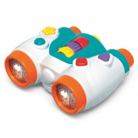 Binoclu Interactiv pentru Copii cu Sunete si Lumini, Jucarie Muzicala cu Butoane, Rotite si Efecte Luminoase, Joaca Educativa si