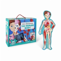 Puzzle Educativ Gigant Corpul Uman, 200 Piese 130x45 cm, Invata Anatomia si Organele Interne prin Joaca, Puzzle Educational pent