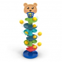 Joc Bila pe Tobogan in Spirala, Set de Asamblare cu Tobogan Spiralat, Bile Colorate si Animalut, Joaca Distractiva de Constructi