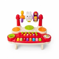 Orga Muzicala Iepuras, Pian Interactiva pentru Bebelusi cu Lumini Colorate si Melodii Vesele, Jucarie Muzicala cu Butoane si Efecte Luminoase, Perfecta pentru Copii de la 6 Luni