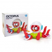 Jucarie de Baie Caracatita cu Inele, Caracatita Interactiva care Plutește in Apa, cu Inele Moi Flexibile si Texturi Sensoriale, 