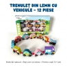 Trenulet din lemn multicolor