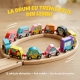 Trenulet din lemn multicolor