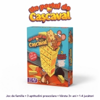 Joc de Societate Un Portal de Cascaval, Joc de Dexteritate cu 20 Bucati de Cascaval si 2 Soricei, Construieste Turn si Portal, Joc Educativ Indemanare pentru Copii 3+ Ani, 1-4 Jucatori, Dezvolta Atentia si Coordonarea