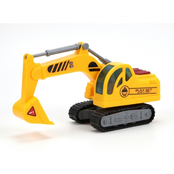 Excavator Luminos cu Sunete, Jucărie Interactivă cu Lumini Strălucitoare și Sunete Realiste, Braț Mobil care Sapă, Mașină de Con