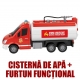 Mașină de Pompieri Roșie 29 cm cu Sunete, Lumini și Furtun de Apă, Jucărie Interactivă Utilaj de Intervenție pentru Copii, Vehic
