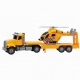 Camion Transportor cu Elicopter de Salvare, Jucărie Interactivă 2 în 1 pentru Copii, Camion cu Platformă și Elicopter Detasabil,