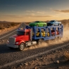 Trailer cu Frictiune, Lumini și Sunete + 4 Mașinuțe Incluse, Jucărie Interactivă Camion Remorcă pentru Copii, Vehicul de Transpo