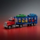Trailer cu Frictiune, Lumini și Sunete + 4 Mașinuțe Incluse, Jucărie Interactivă Camion Remorcă pentru Copii, Vehicul de Transpo