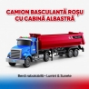 Camion American cu Frictiune, Lumini și Sunete, Jucărie Interactivă Realistică pentru Copii, Vehicul de Transport Mare cu Efecte
