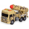 Camion militar cu lansator rachete cu frictiune, jucarie copii cu lumini si sunete, masina armata cu launcher mobil, vehicul militar interactiv plastic, camion armata copii 3+ ani