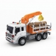 Camion cu incarcator pentru lemn 1:16 portocaliu, Lumini si sunete, Jucarie interactiva utilaj forestier copii, Vehicul transpor