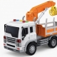 Camion cu incarcator pentru lemn 1:16 portocaliu, Lumini si sunete, Jucarie interactiva utilaj forestier copii, Vehicul transpor