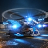 Set Politie Cu Elicopter Si Masina, Cu Frictiune, Lumini Si Sunete, Jucarie Interactiva 2 In 1 Pentru Copii, Vehicule De Interve