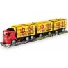 Camion Cu Remorca Tripla Si Containere, Cu Frictiune, Jucarie Interactiva Transport Marfa, Tir Lung Cu 3 Remorci Si Container De