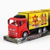 Camion Cu Remorca Tripla Si Containere, Cu Frictiune, Jucarie Interactiva Transport Marfa, Tir Lung Cu 3 Remorci Si Container De