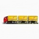 Camion Cu Remorca Tripla Si Containere, Cu Frictiune, Jucarie Interactiva Transport Marfa, Tir Lung Cu 3 Remorci Si Container De