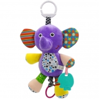 Jucarie Bebelusi Elefant Plus Cu Agatatoare, Zornaitoare Si Accesorii Dentitie, Jucarie Interactiva Suspendata Pentru Carucior S