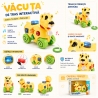 Jucarie Interactiva Catel Cu Snur, Cu Lumini Si Sunete, Jucarie De Tras Cu Sortator Forme Si Activitati, Jucarie Multifunctional