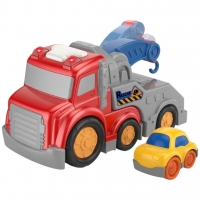 Camion Tractare Cu Frictiune Oraselul Agitat, Cu Lumini Si Sunete, Jucarie Interactiva Depanare Auto Copii, Masina De Remorcare 