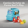 Autobuz Sortator Forme Pentru Copii Cu Frictiune, Jucarie Interactiva Cu Forme Geometrice Si Activitati, Vehicul Educativ Cu Lum