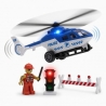 Set Elicopter Politie Cu Accesorii Oras Si Frictiune, Jucarie Interactiva City Suits Cu Semne Rutiere Si Figurine, Elicopter Pol