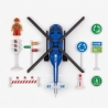 Set Elicopter Politie Cu Accesorii Oras Si Frictiune, Jucarie Interactiva City Suits Cu Semne Rutiere Si Figurine, Elicopter Pol
