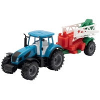 Tractor Cu Remorca De Erbicidat, Jucarie Agricola Cu Frictiune Si Pulverizator, Tractor Ferma Cu Utilaj De Stropit Si Brat Exten