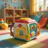 Cub Activitati Interactiv Pentru Copii Cu Pian Si Jocuri Educative, Jucarie Multifunctionala Cu Bile, Roti Si Butoane, Cub Multi
