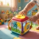 Cub Activitati Interactiv Pentru Copii Cu Pian Si Jocuri Educative, Jucarie Multifunctionala Cu Bile, Roti Si Butoane, Cub Multi
