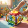 Cub Activitati Interactiv Pentru Copii Cu Pian Si Jocuri Educative, Jucarie Multifunctionala Cu Bile, Roti Si Butoane, Cub Multi