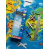Set 3 Avioane Jucărie pentru Copii, Dimensiune 8-10,5 cm, Mecanism Free Wheel (mers liber), Modele Colorate cu Elice, Metal și P