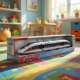 Tren De Mare Viteza Pentru Copii Tip City Train, Jucarie Locomotiva Moderna Cu Design Realist, Tren Pasageri Lung Cu Detalii Aer