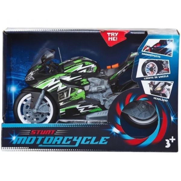 Motocicleta Stunt Pentru Copii Cu Lumini Si Sunete, Jucarie Moto Sport Cu Efecte Pe Roti Si Far LED, Motocicleta De Jucarie Cu D