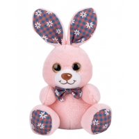 Jucarie de Plus pentru copii, Model Iepuras cu Fundiță, Jucărie Moale și Sigură pentru Copii, 15 cm